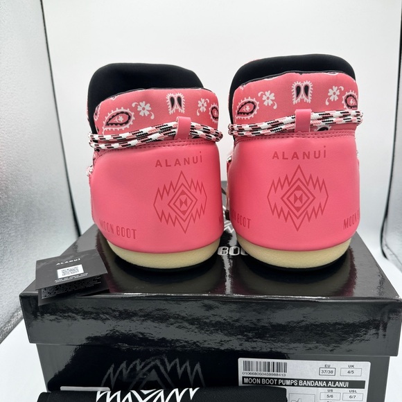 NWT Alanui x Moon Boot Pink Bandana Full Moon Low Pink Pumps Boots moonboots - Picture 15 of 16